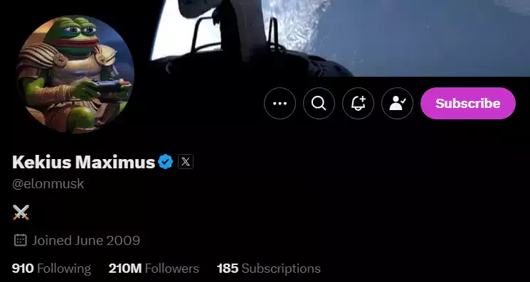 Elon Musk’un Yeni X avatarı, KEKIUS Yüzde 2600 Arttırdı - 2 Resim - 1