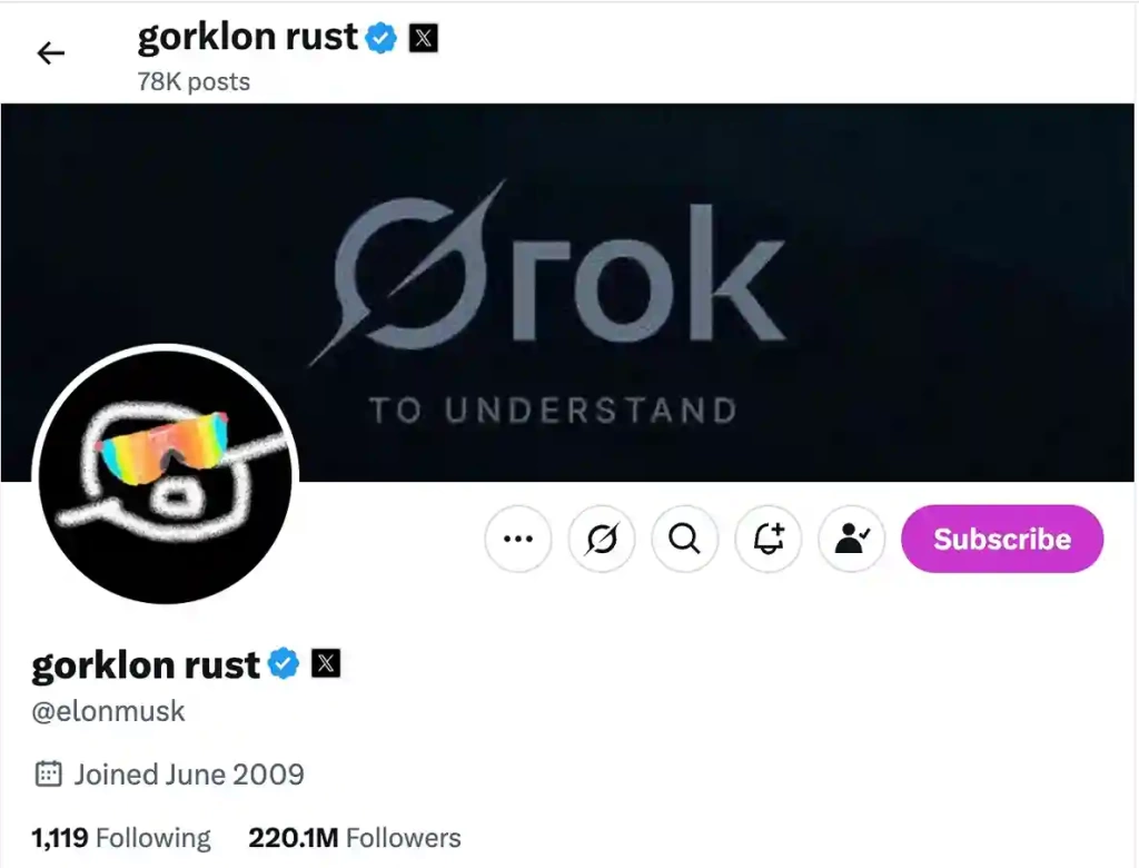 Elon Musk, ‘Gorklon Rust’ İle Meme Coin Rallisini Tetikledi - 2 Resim - 1
