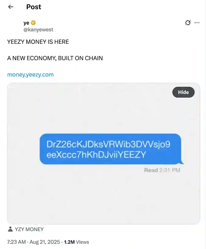 Kanye West’in YZY Memecoin’i, Kriptonun İhtiyaç Duyduğu Son Şey - 2 Resim - 1